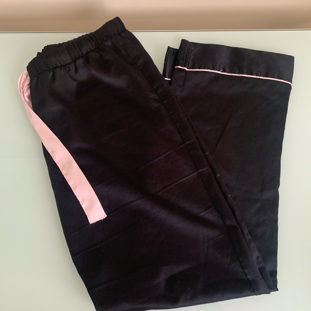Victoria secret silk black and pink pajama pants